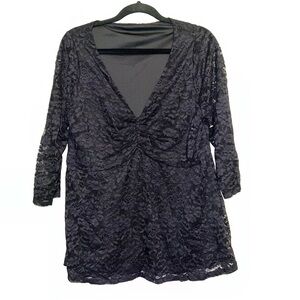 Lane Bryant Black Lace Blouse